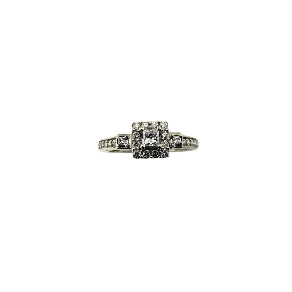 Vintage 10 Karat White Gold Diamond Engagement Ring Size 5.5 #11990